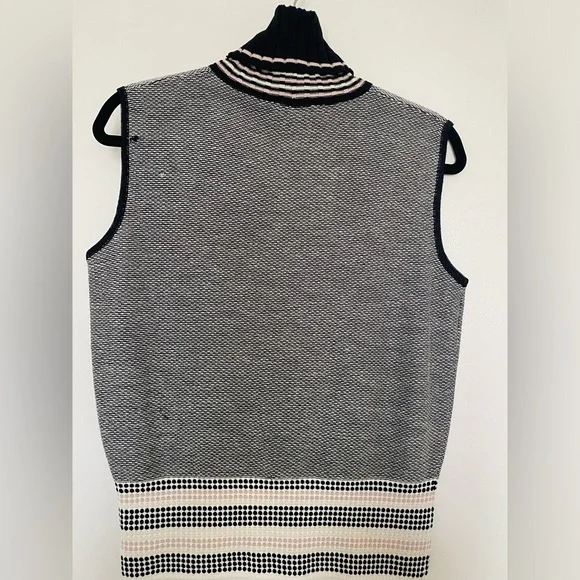 Missoni Black and Cream Sleeveless Turtleneck Top - Size 10 - Picture 5 of 8